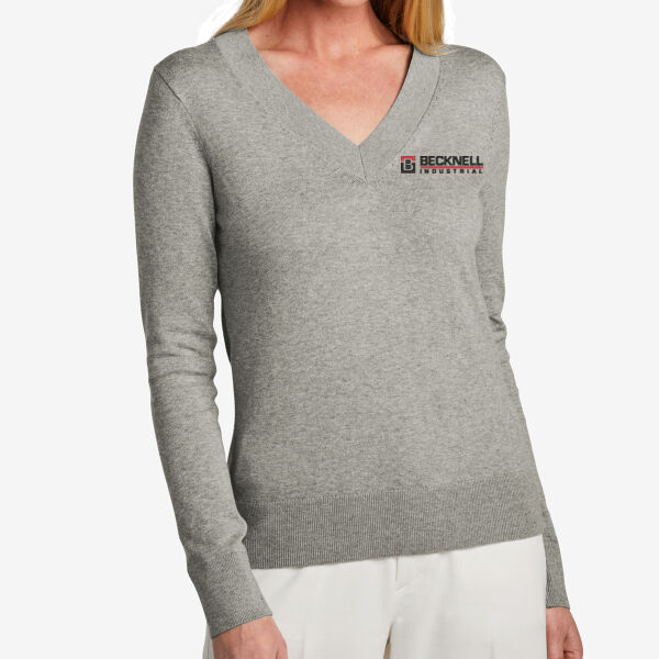   - Women's Cotton Stretch V Neck Sweater Thumbnail