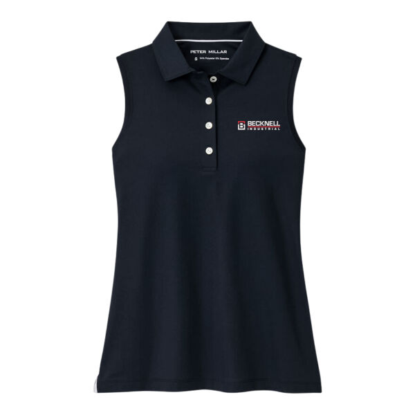    - Women's Banded Sport Mesh Sleeveles Button Polo  Thumbnail