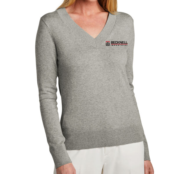   - Women's Cotton Stretch V Neck Sweater Thumbnail