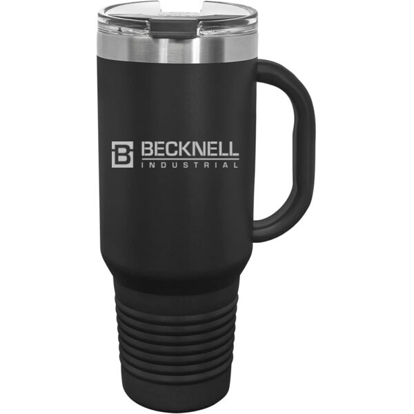   - Premium 40oz Travel Mug with Snap Lid & Straw Thumbnail